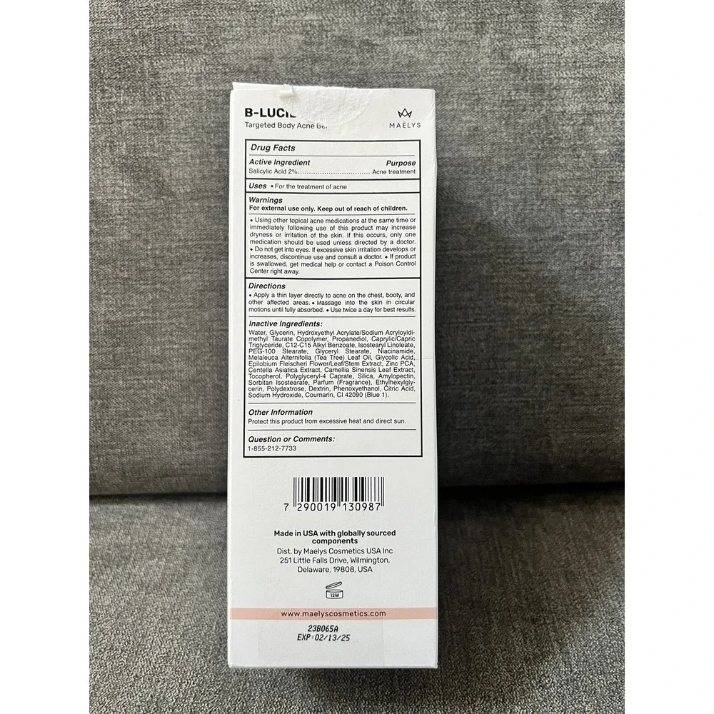 Maelys B-Lucid Body Targeted body Ance Gel 100ml Brand New In Box‎